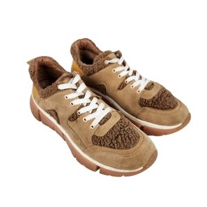 Seychelles I'll Be There Suede Leather Faux Fur Shearling Sneakers Womens Size 7